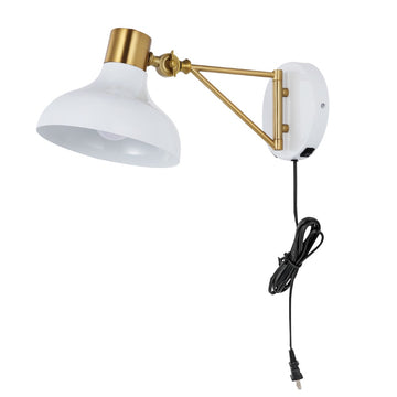 Lynn 15" Swing Arm Modern Midcentury Iron USB Charging Port LED Sconce - JONATHAN Y